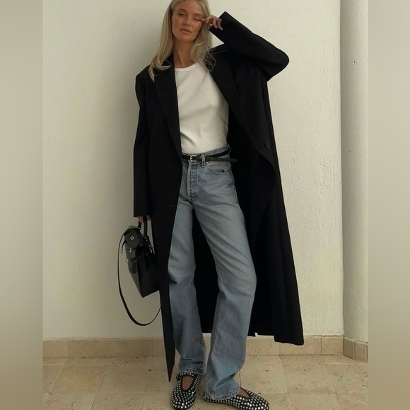 Di Silver Other - Di Silver Vtg Men's Cashmere Blend Charcoal Black Long Overcoat Sz 44 Reg EUC